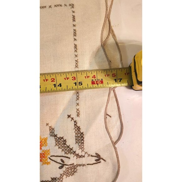 Elegant Vintage Hand Embroidered 8 Piece Linen Placemat/Napkin Modern Cottagecor - Picture 8 of 10